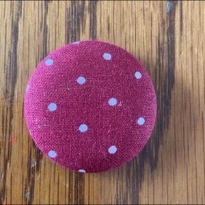 Handmade New Deep Red and White Polka Dot Interchangeable Badge Topper